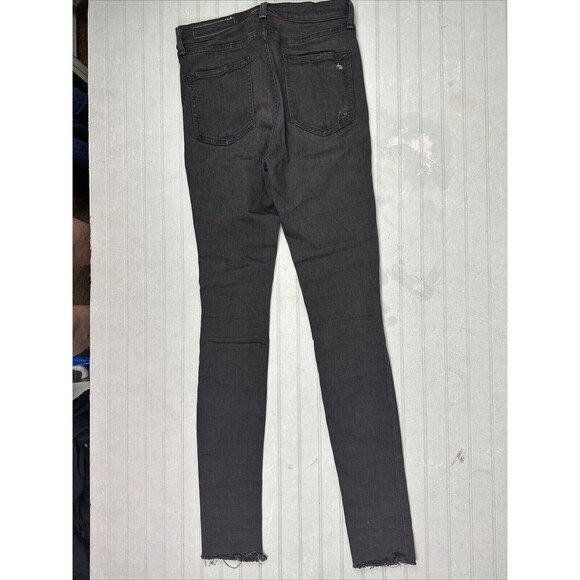 Rag & Bone Size 27 Womens Jeans Black High Rise Skinny Distress Raw Hem - Picture 5 of 5